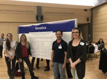Students standing in front of Genetics Poster